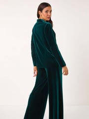 Roman Green Velvet Double Breasted Blazer - Image 3 of 5