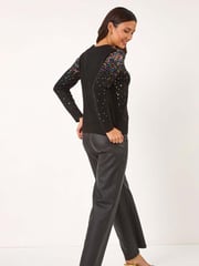 Roman Black Sprinkle Sequin Knit Jumper - Image 3 of 5