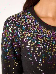 Roman Black Sprinkle Sequin Knit Jumper - Image 5 of 5