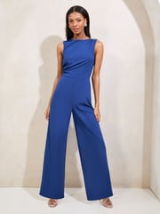 Lipsy Blue Sleeveless Hardware Detail Jumpsuit - Image 1 of 4