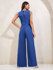 Lipsy Blue Sleeveless Hardware Detail Jumpsuit - Image 4 of 4
