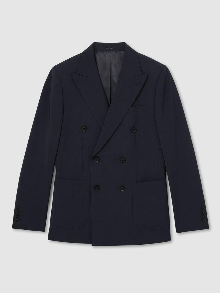 Reiss Bright Blue Dream Db Slim-Fit Double-Breasted Wool-Blend Suit Blazer - Image 2 of 9