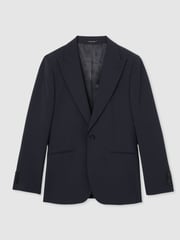 Reiss Bright Blue Dream Sb Regular-Fit Single-Breasted Wool-Blend Suit Blazer - Image 2 of 10