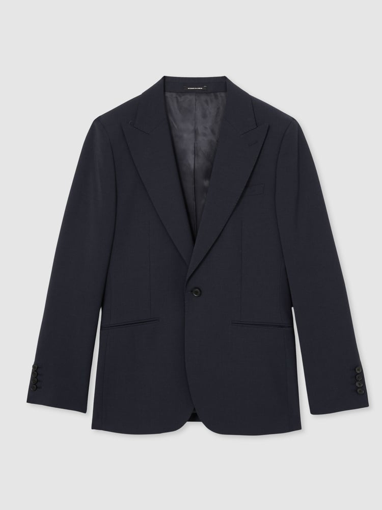 Reiss Bright Blue Dream Sb Regular-Fit Single-Breasted Wool-Blend Suit Blazer - Image 2 of 10