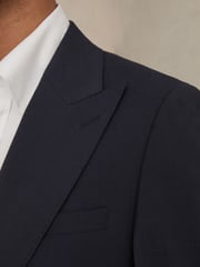 Reiss Bright Blue Dream Sb Regular-Fit Single-Breasted Wool-Blend Suit Blazer - Image 6 of 10
