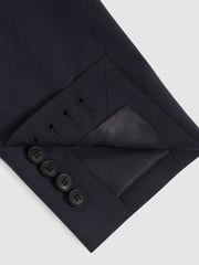 Reiss Bright Blue Dream Sb Regular-Fit Single-Breasted Wool-Blend Suit Blazer - Image 8 of 10