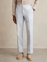 Reiss Soft Blue Kin Slim Fit Suit Trousers - Image 3 of 6