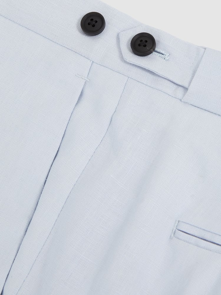 Reiss Soft Blue Kin Slim Fit Suit Trousers - Image 6 of 6