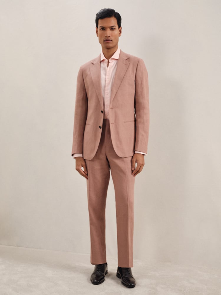 Reiss Rose Pink Kin Slim Fit Single Breasted Suit Blazer - Image 1 of 8