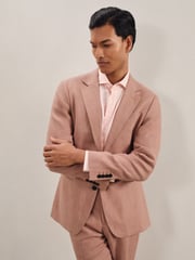 Reiss Rose Pink Kin Slim Fit Single Breasted Suit Blazer - Image 3 of 8
