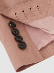 Reiss Rose Pink Kin Slim Fit Single Breasted Suit Blazer - Image 7 of 8