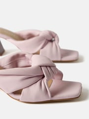 Mint Velvet Pink Leather Knot Heels - Image 2 of 2