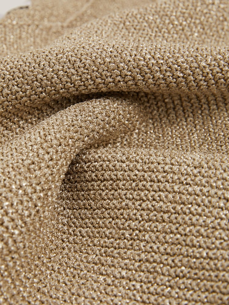 Reiss Gold Mika 13-14 yrs Metallic-Knit Vest Top - Image 4 of 4