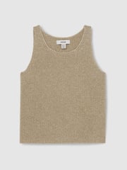 Reiss Gold Mika 9-13 yrs Metallic-Knit Vest Top - Image 2 of 4