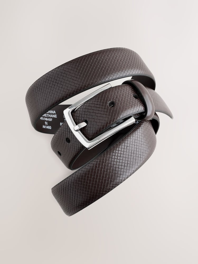 Brown Formal Texture Belt - Image 2 of 4