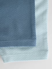 Blue/Navy Textured Baby Rompers 2 Pack - Image 11 of 11