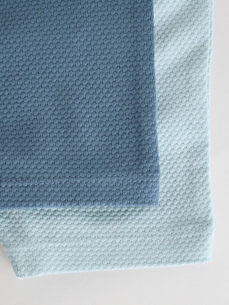 Blue/Navy Textured Baby Rompers 2 Pack - Image 11 of 11