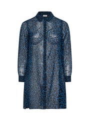 Yours Curve Blue Animal Print Longline Shirt - Image 5 of 5