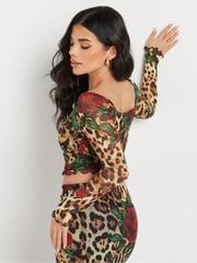 PixieGirl Petite Natural Leopard Rose T-Shirt - Image 3 of 4