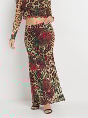 PixieGirl Petite Animal Leopard Rose Skirt - Image 2 of 5