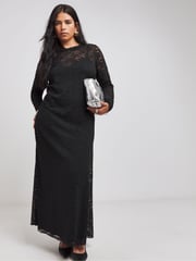 Simply Be Black Lace Maxi Dress - Image 1 of 4