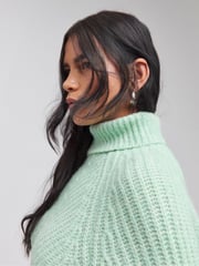 Simply Be Green Roll Neck Longline Jumper - Image 4 of 4