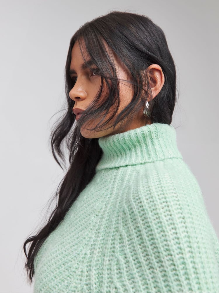 Simply Be Green Roll Neck Longline Jumper - Image 4 of 4