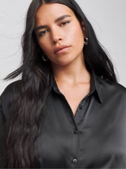 Simply Be Black Satin Shirt - Image 4 of 4