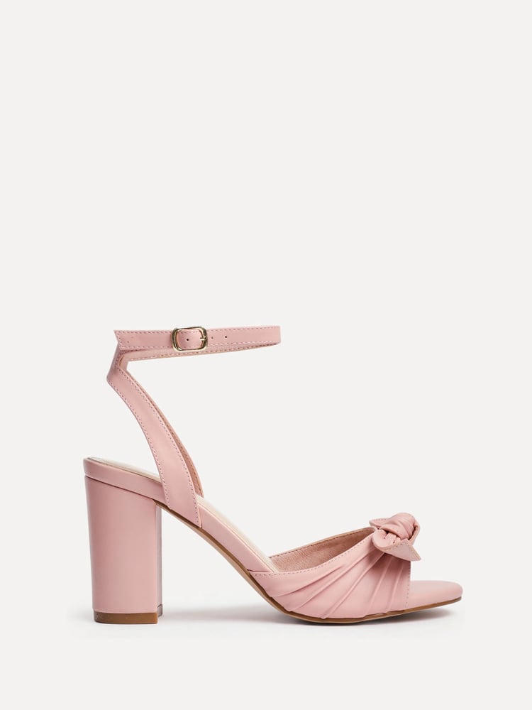 Linzi Pink Darling Heeled Sandals With Bow - Image 2 of 5