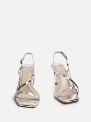 Linzi Silver Midnight Heeled Sandals With Straps - Image 4 of 6