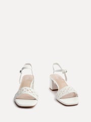 Linzi White Ruthie Handwoven Low Block Heeled Sandals - Image 3 of 5