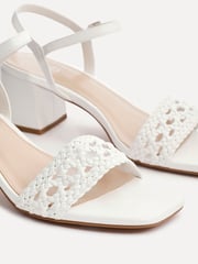 Linzi White Ruthie Handwoven Low Block Heeled Sandals - Image 4 of 5