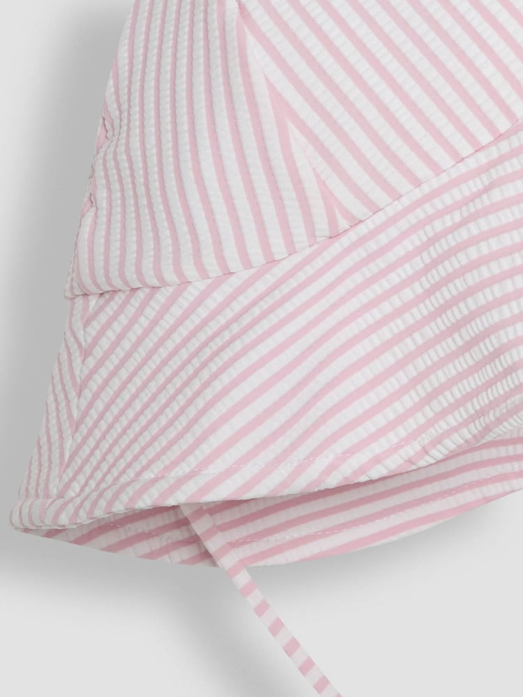 JoJo Maman Bébé Pink Stripe Floppy Sun Hat - Image 2 of 3