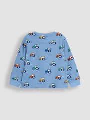JoJo Maman Bébé Blue 100% Cotton Jersey Pyjamas 2 Pack - Image 3 of 9