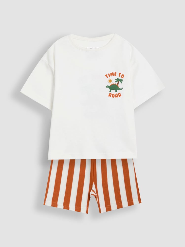 JoJo Maman Bébé Stone Print Short Jersey Pyjamas 2 Pack - Image 2 of 15