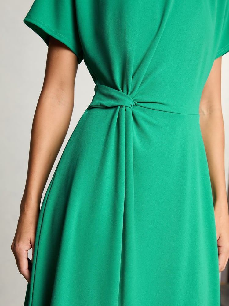 Lipsy Green Knot Side Midi Dress - Image 2 of 4