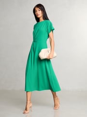 Lipsy Green Knot Side Midi Dress - Image 3 of 4