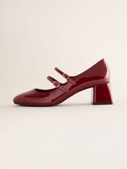 Friends Like These Red Standard Fit Low Block Heel Double Strap Mary Jane Court Shoes - Image 5 of 5