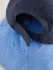 Blue/Navy Baseball 100% Cotton Caps 2 Pack (3mths-16yrs) - Image 3 of 3