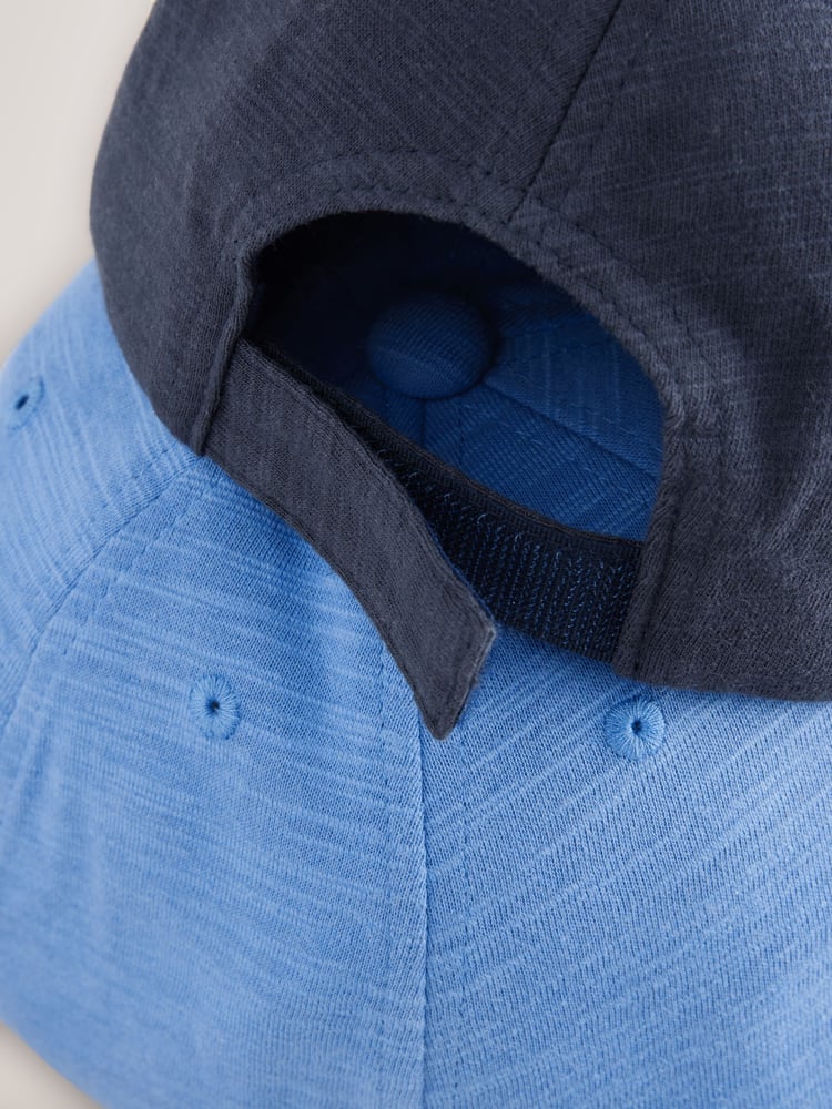 Blue/Navy Baseball 100% Cotton Caps 2 Pack (3mths-16yrs) - Image 3 of 3