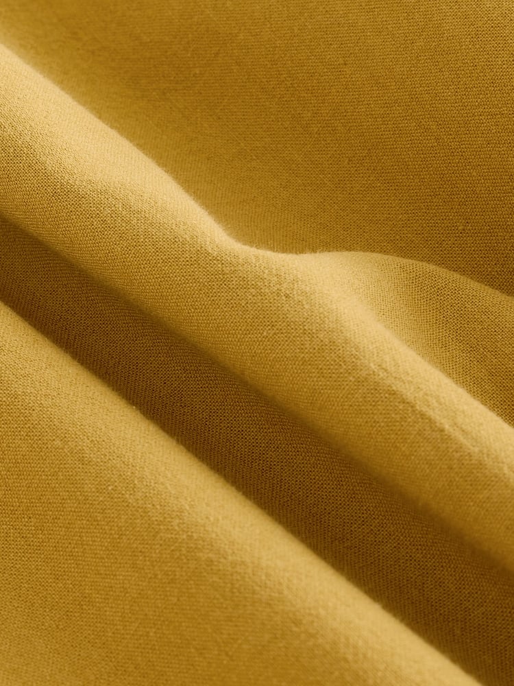 Ochre Yellow Ruffled Tie Back Wide Leg Boho 100% Cotton Jumpsuit - Image 8 of 8