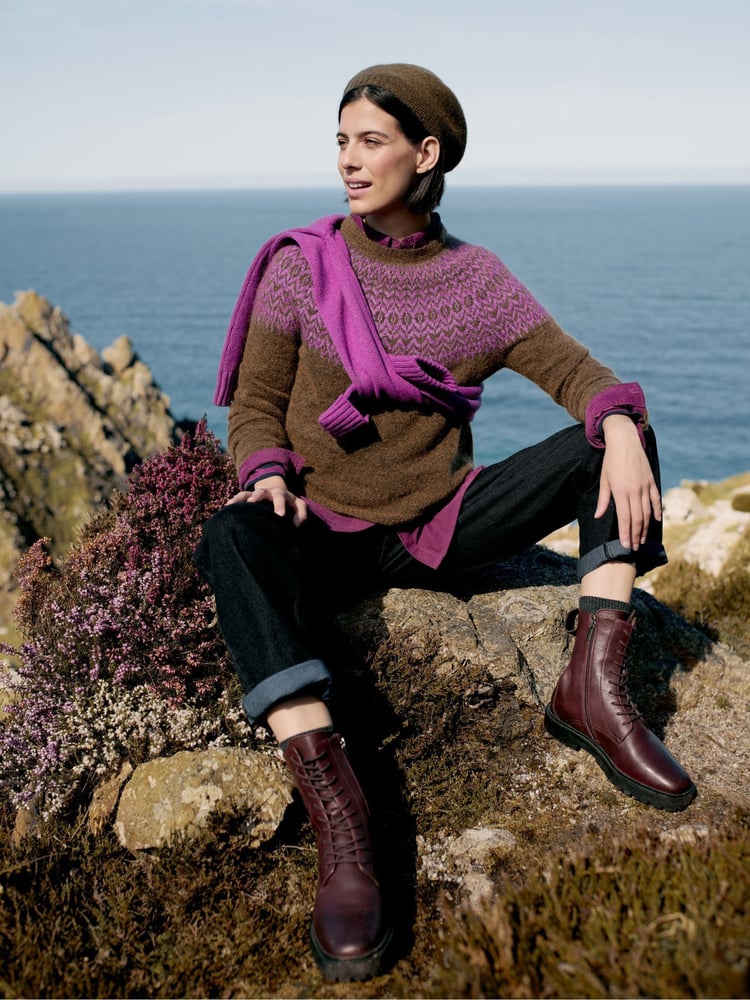 Seasalt Cornwall Brown Spruce Frost Fairisle Pattern Jumper - Image 2 of 12 Seasalt Cornwall Brown Spruce Frost Fairisle Pattern Jumper - Image 2 of 12
