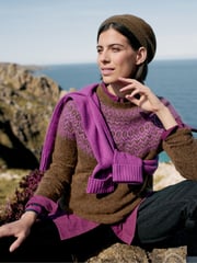 Seasalt Cornwall Brown Spruce Frost Fairisle Pattern Jumper - Image 4 of 12