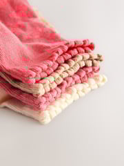 Pink/Tan 4 Pack Cotton Rich Trainer Socks - Image 2 of 3