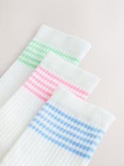 White Regular Length Cotton Rich Cushioned Sole Ankle Socks 3 Pack - Image 2 of 3