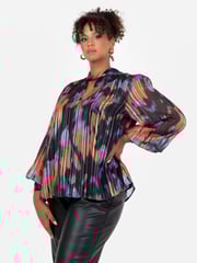 Lovedrobe Blue Twist Neck Long Sleeve Blouse - Image 2 of 6