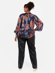 Lovedrobe Blue Twist Neck Long Sleeve Blouse - Image 3 of 6