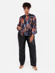 Lovedrobe Blue Twist Neck Long Sleeve Blouse - Image 4 of 6