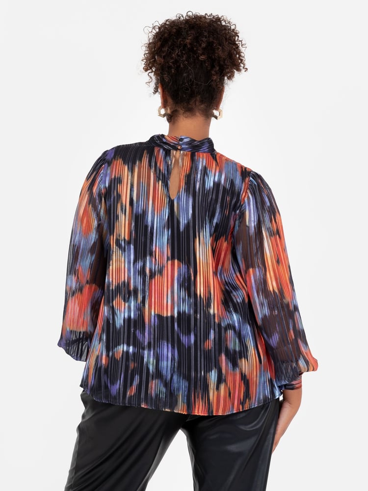Lovedrobe Blue Twist Neck Long Sleeve Blouse - Image 6 of 6