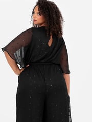 Lovedrobe Clip Spot Black Jumpsuit With Waist Tie - Image 4 of 6